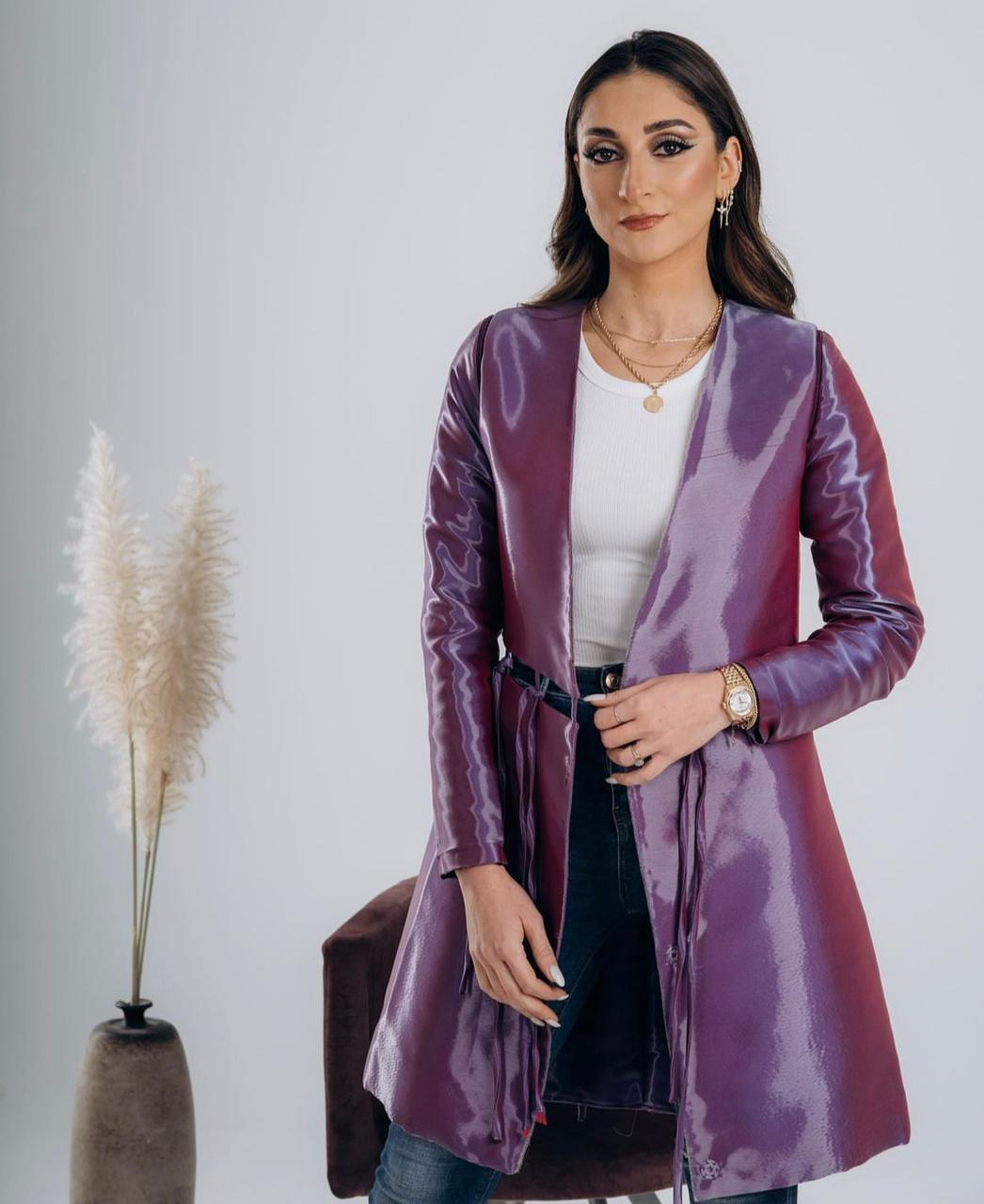 Metallic blazer dress