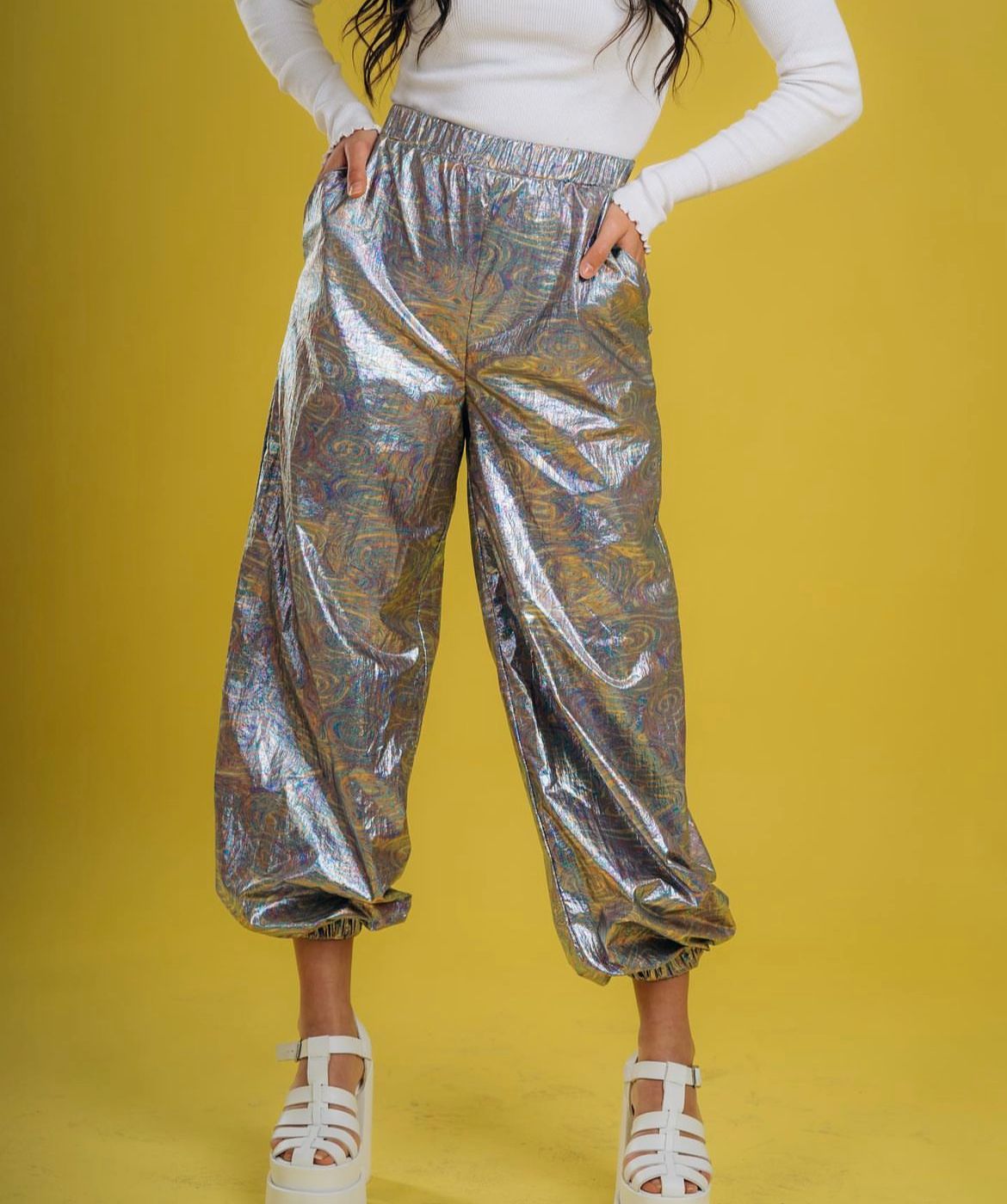 Metallic joggers