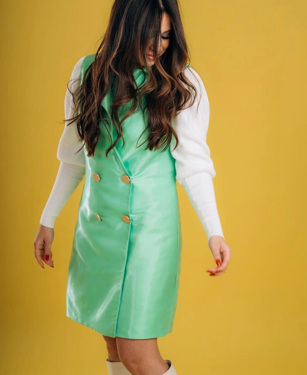 Green double breasted blazer