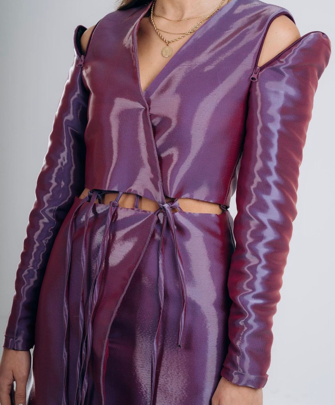 Metallic blazer dress