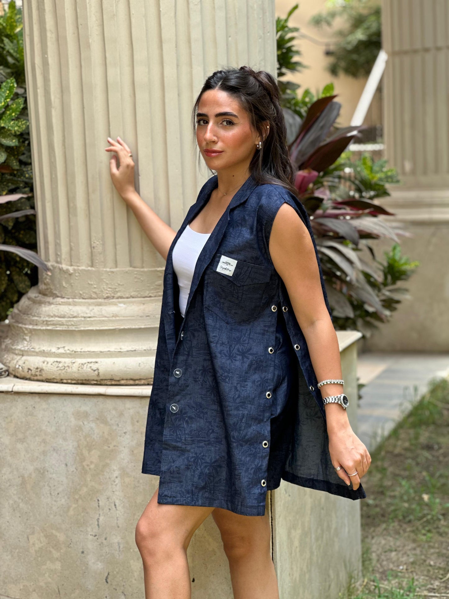The flowery Denim set