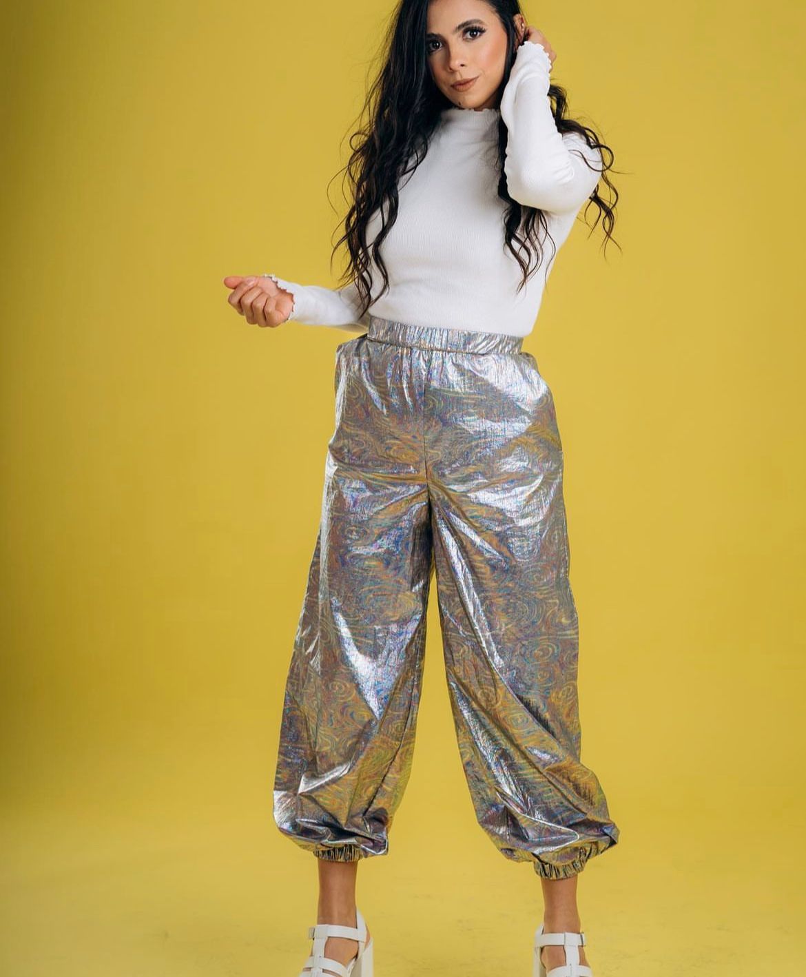 Metallic joggers