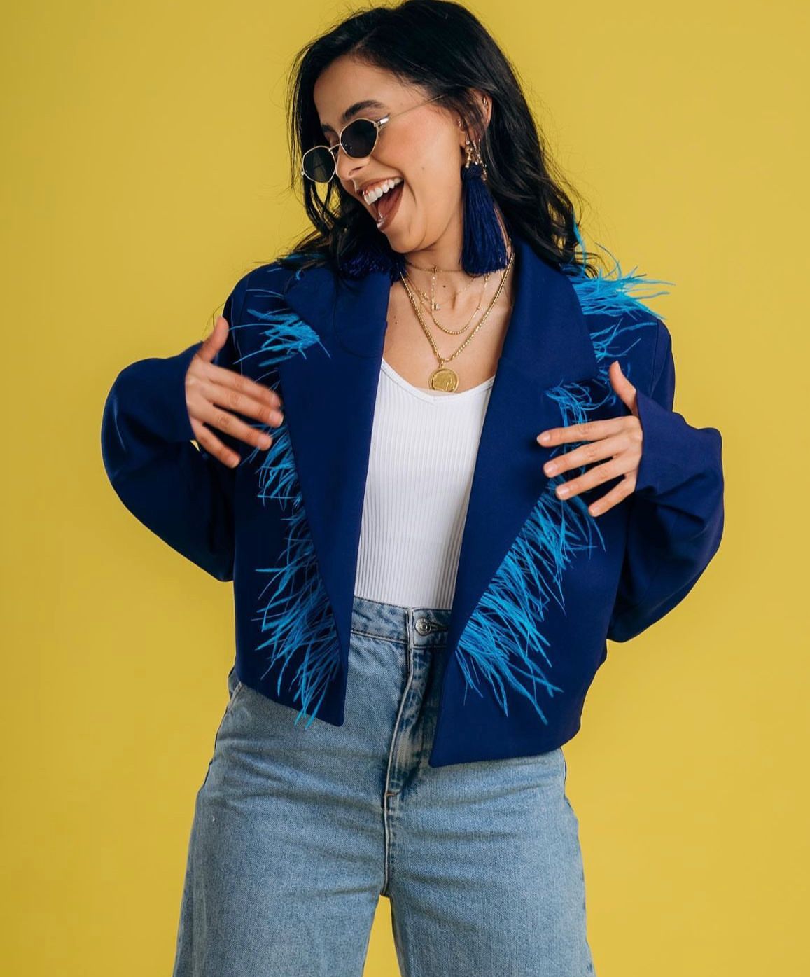 The feathered blazer